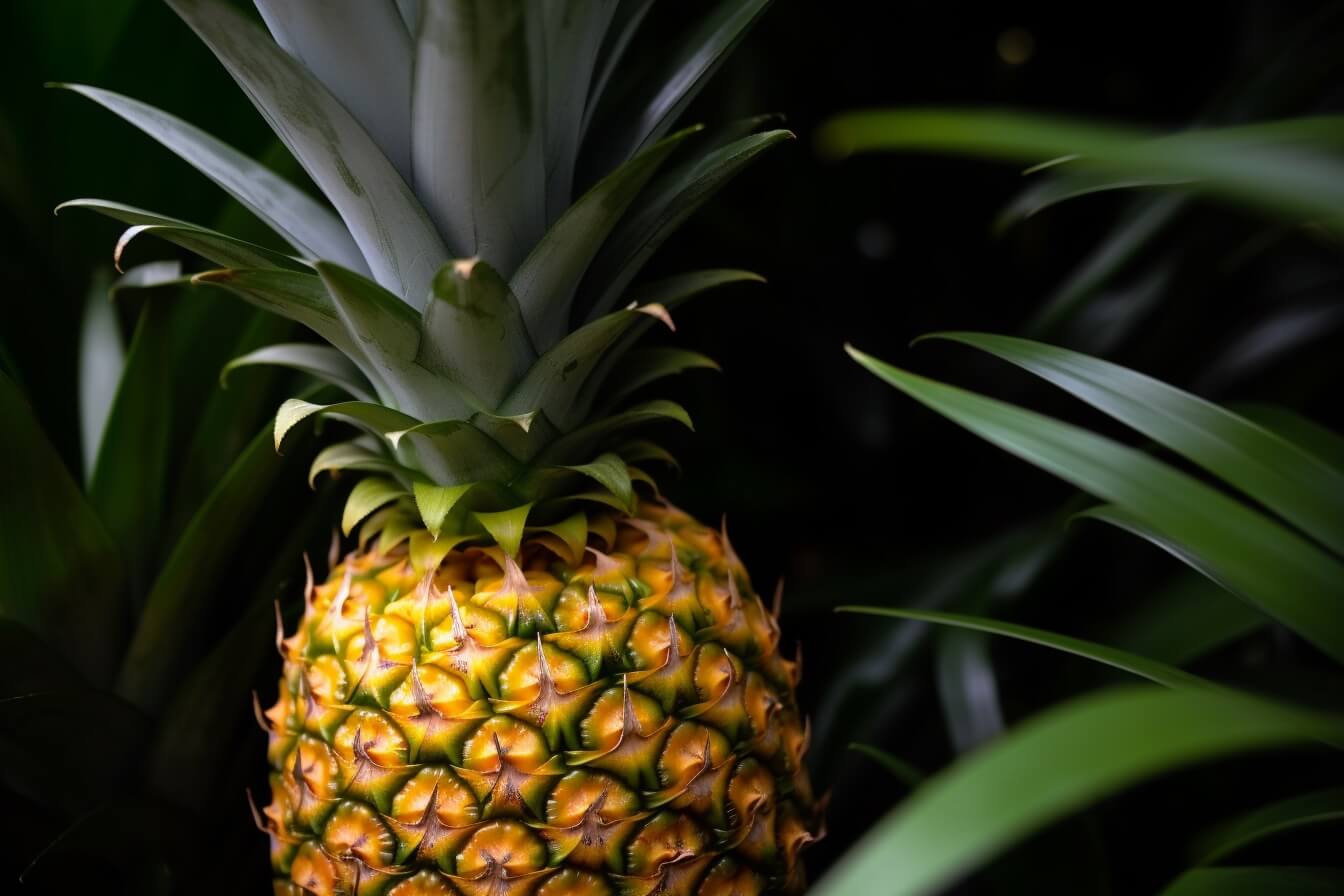 artistic depiction of a wild pineapple in the jungle